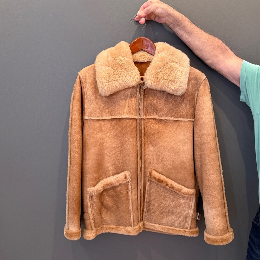 Vintage 1960s Marshall Fields Sawyer Californian Spring Lamb Coat. Size 44